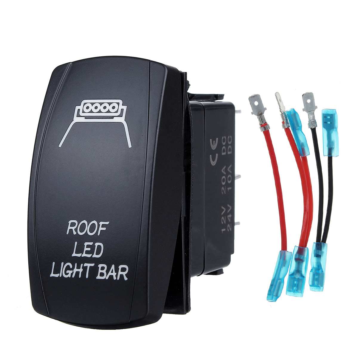 1pcs Universal 12V 24V Rocker Switch ON-OFF Dual Red LED Light Waterproof For Car Boat Bus RV