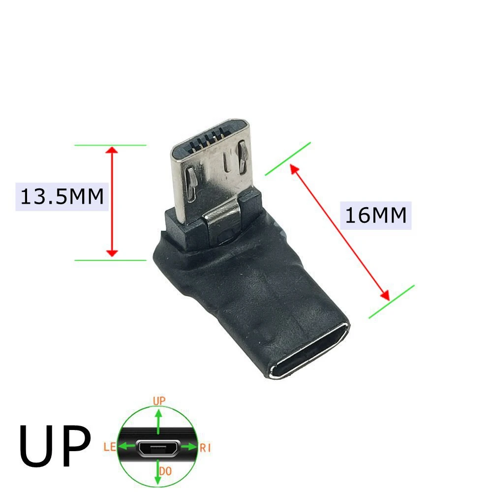 90 Degree USB Left Right Up Angled Micro 5pin Female to Micro USB Male Data Adapter to Mini Plug Plug Micro USB: Red