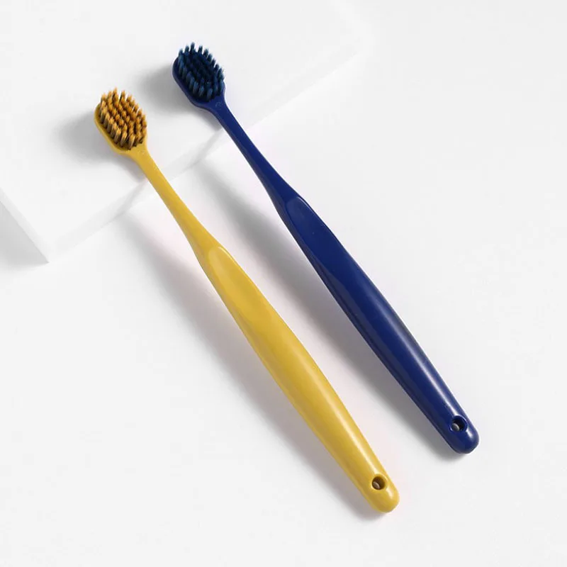 4Series Soft-haired Wide-headed Toothbrush Bamboo Whiten Brush Eco-friendly Whiten Couple PortableToothbrushes Dental Easy Using: Blue