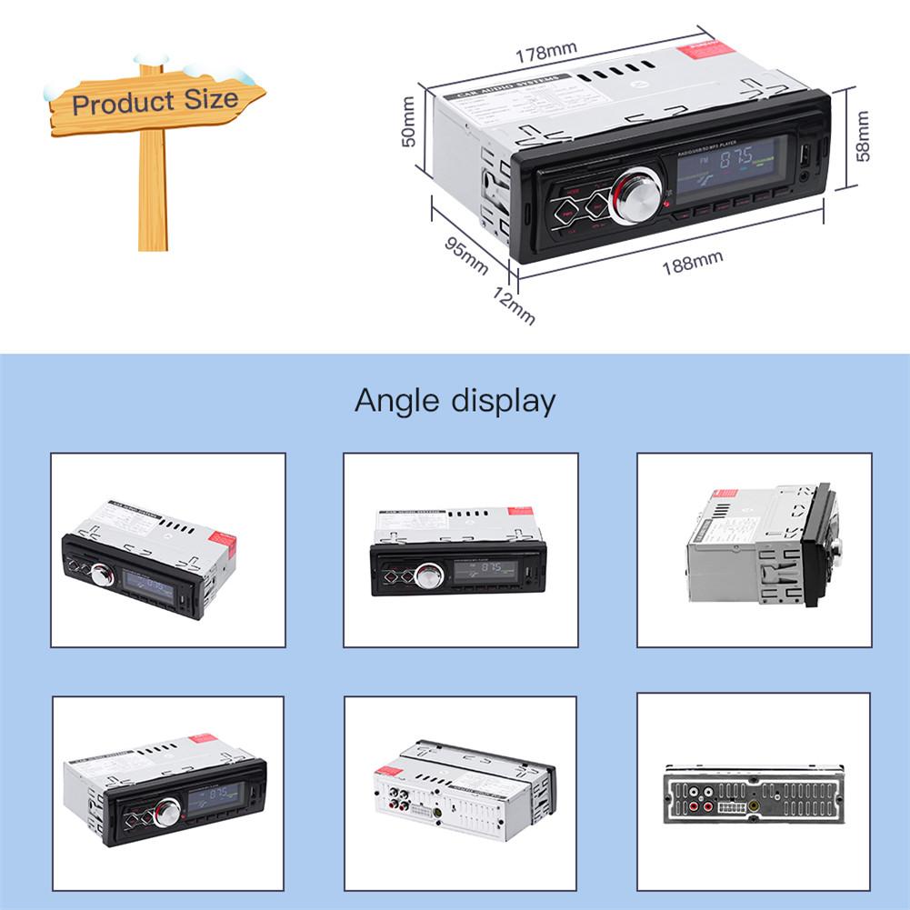 Universal 1 DIN Car Stereo Audio Bluetooth FM Aux Input Receiver SD USB MP3 Radio Player With 4 Channel Remote Control Aux