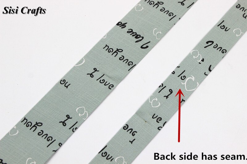 Sisi hantverk trycktejp cyan rosa elfenben jag älskar dig band tyg riband bias skiktning gör det själv hår rosett krage handgjorda tillbehör