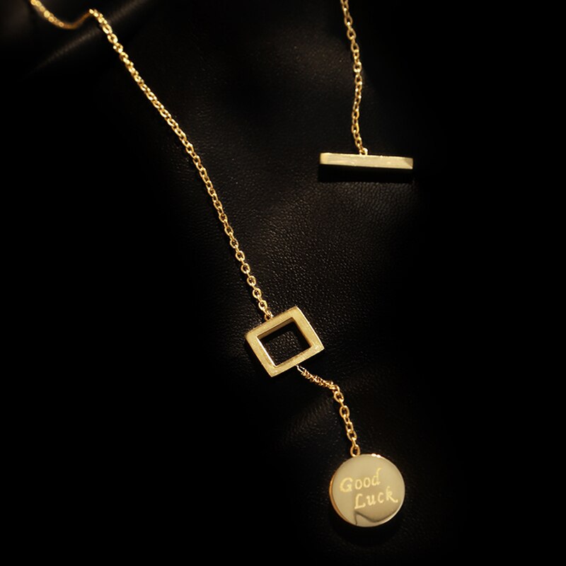 in Acciaio Inox Buona Fortuna Collana in Oro Le Donne Gioelleria Raffinata E Alla Moda Semplice girocollo Collari Temperamento Pendenti con Gemme E Perle