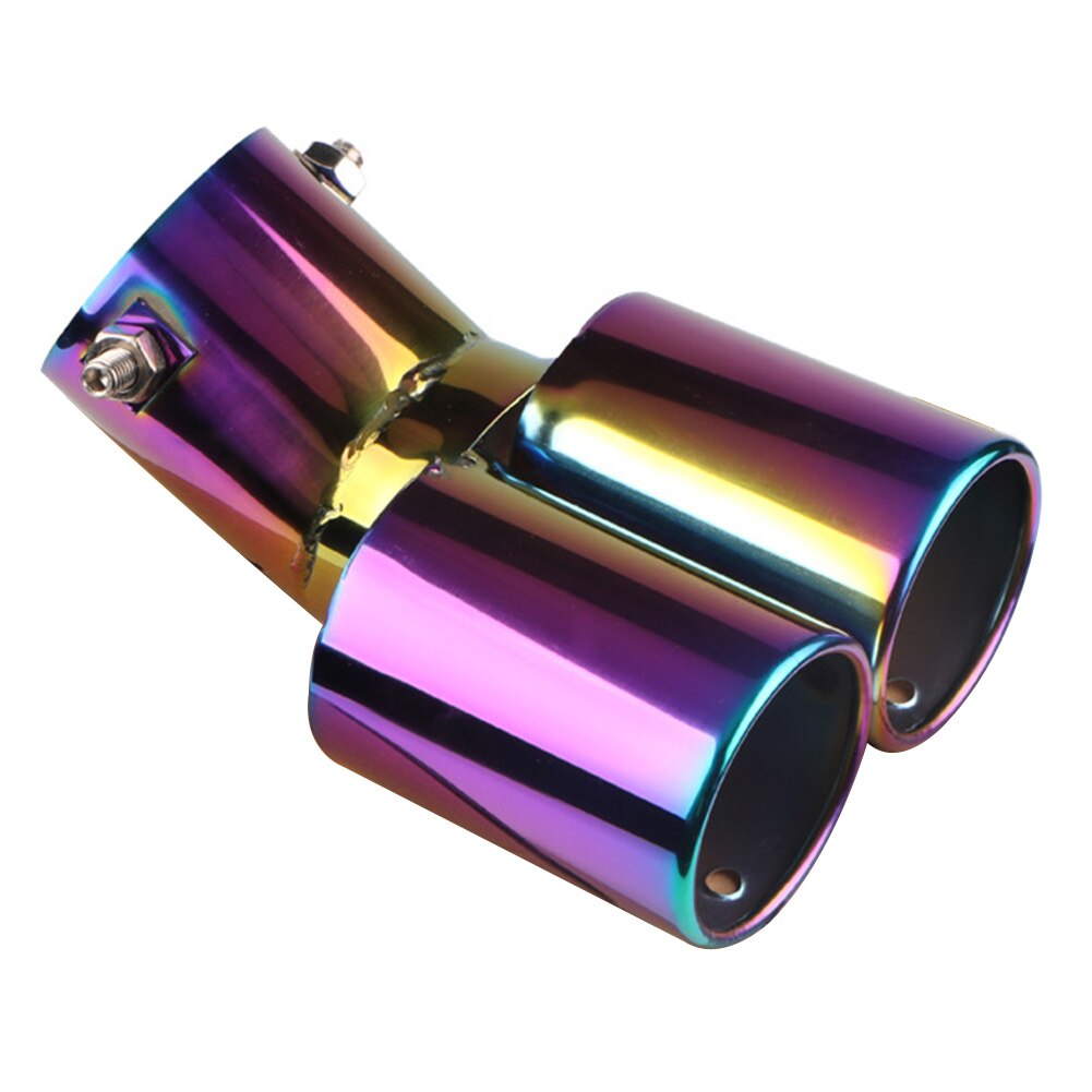 Bent Dual Exhaust Tip Bolt-on Straight Cut Stainless Steel Exhaust Tailpipe Tip 2.5 inch ID Inlet