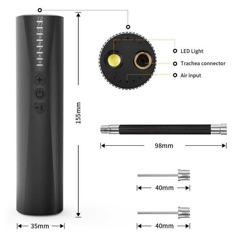 Elektrische Ball Pumpe Batterie angetrieben mit Nadeln Schnelle Inflation, Kompakte Pumpe für Basketbälle, Rugby, Fußbälle, volleybälle, und Chil