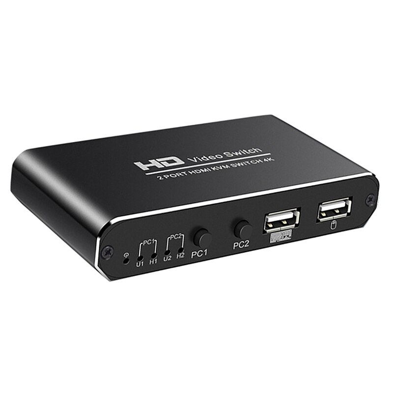KVM HDMI Switch 4Kx2K@30Hz 2Port Ultra HD Switcher for Computer Monitor Keyboard Mouse Display: Default Title