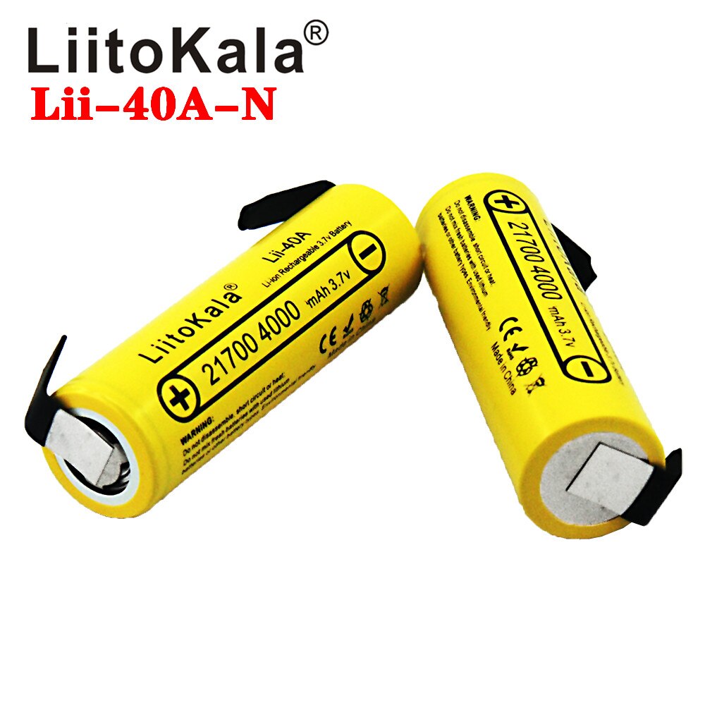 Liitokala Lii-40A Imr 21700 4000 Mah 40A Hoge Capaciteit Beschermd Platte Top Oplaadbare Li-Ion Batterij + Diy Nicke