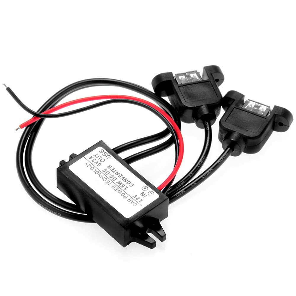 Inverter 12v to 5v dc spændings transformer 3a usb dual port konverter