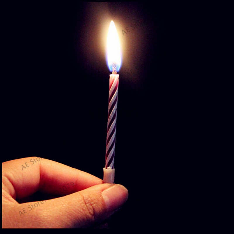 10pcs/pack birthday candle can't blowing out birthday candle magic candle party supplies novelty toys
