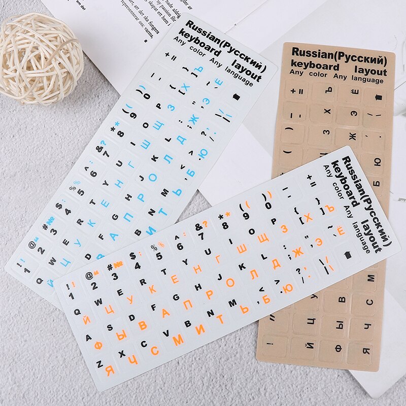 Standard Waterproof Russian Language Keyboard Stickers Layout with Button Letters Alphabet for Computer Keyboard Protective Film
