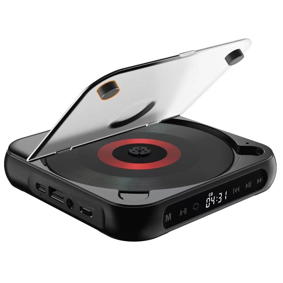 Reproductor de CD KC918: altavoz Bluetooth portátil, pantalla LED, reproductor estéreo, de sonido HIFI, batería recargable integrada de 2000 mAH: Colorful