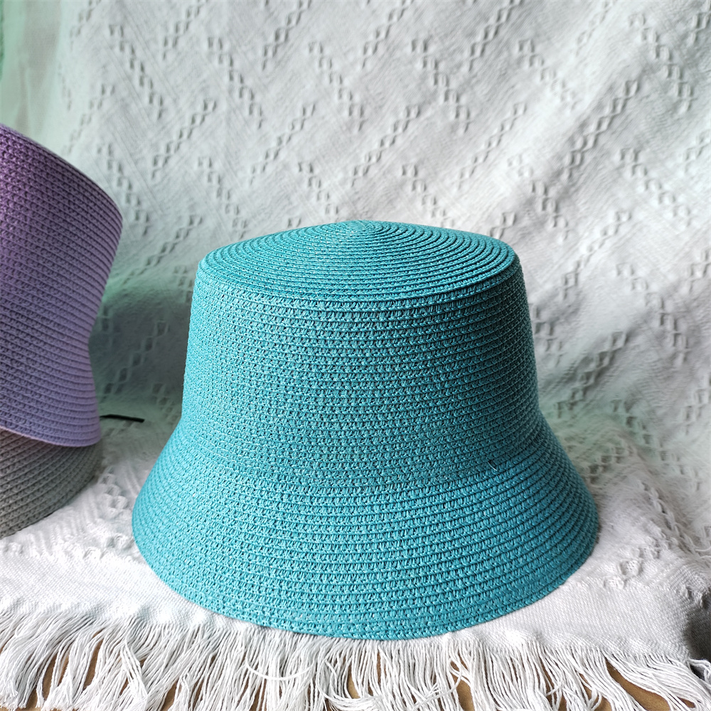 Chapéu de palha colorido para mulheres e homens Chapéu de balde de praia Chapéu de sombrinha resistente a UV Acessórios em corrente Moda Verão: Marfim