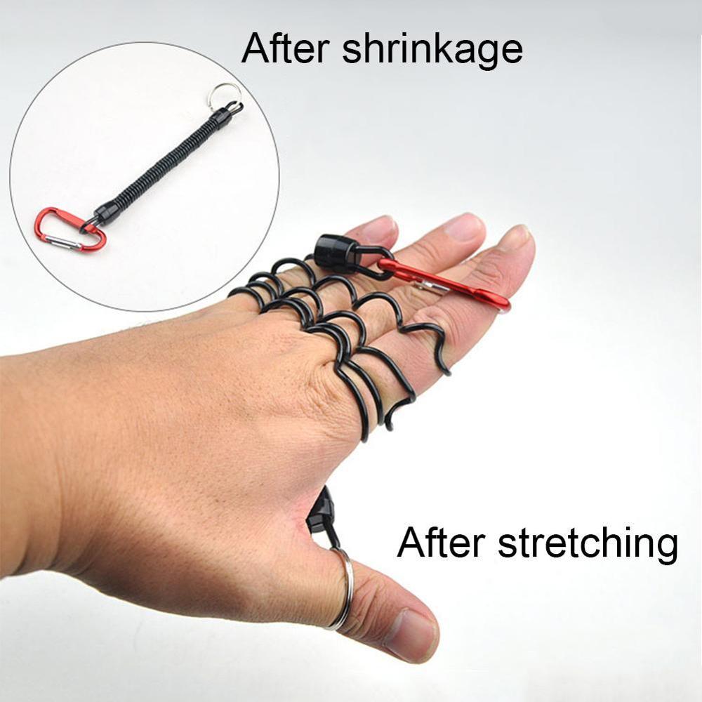 Coiled Fishing Lanyards Boating Ropes Retention String Rope Carabiner Secure Lock Accessories Fishing Camping Fishing E3S9