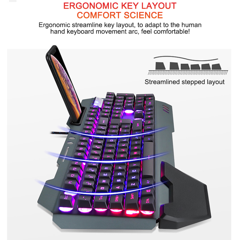 2025 618 teclado PRO klawiatura do gier podświetlenie LED RGB Plug And Play biała/czarna klawiatura ergonomiczna konstrukcja wodoodporne klawisze