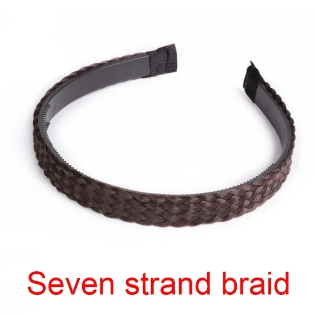 Diademas de peluca torcida para mujer, trenzas anchas de espina de pescado, diademas hechas a mano, aro para la cabeza, accesorios para el cabello,: Color camuflaje del desierto