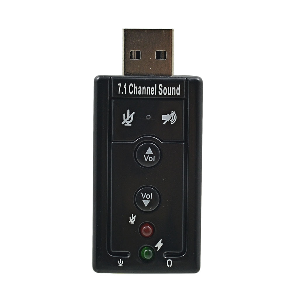 TISHRIC Externe USB Sound Card Adapter 7.1-Kanaals Professionele 3.5mm Microfoon Headset Voor Laptop PC Professionele