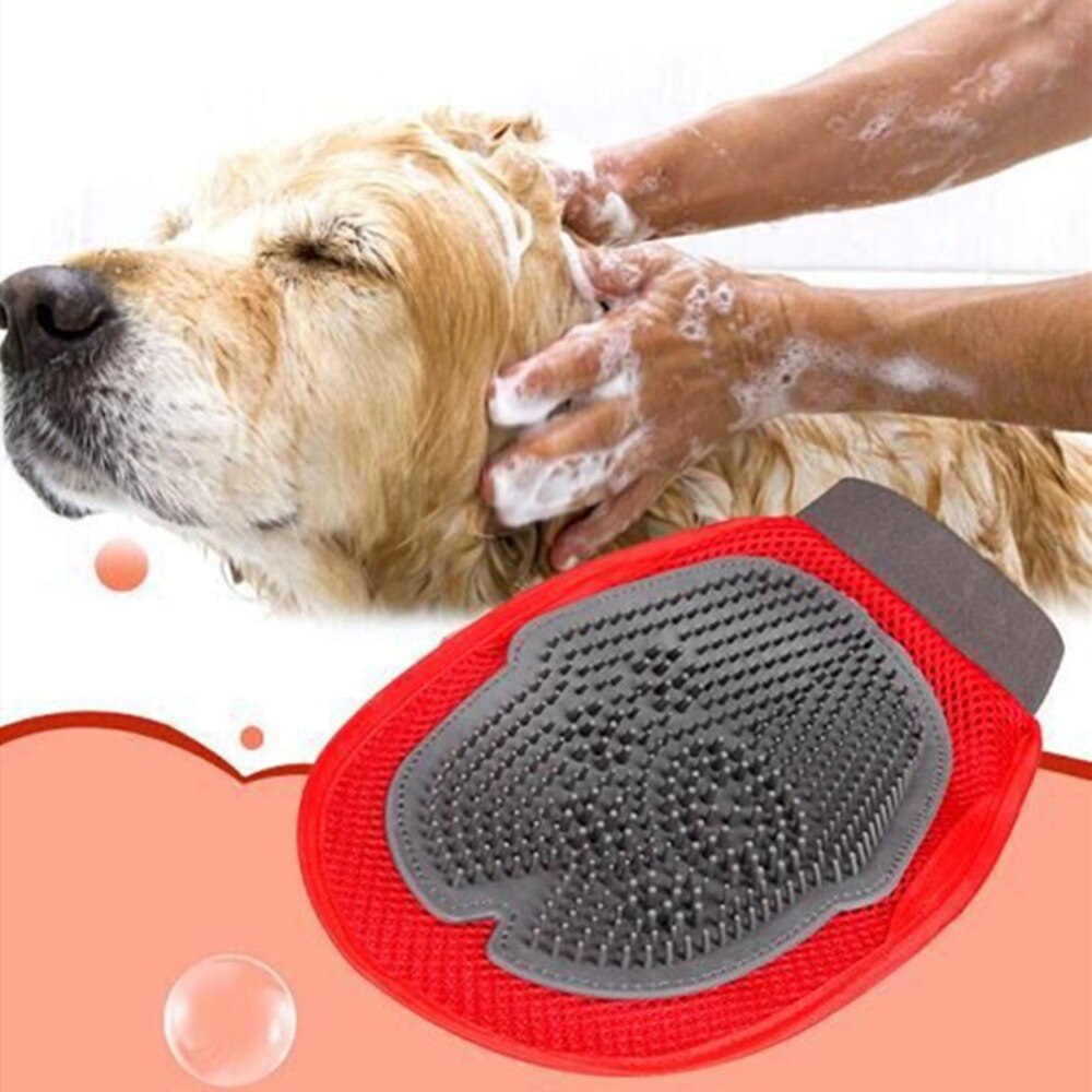 Rode Handschoen Voor Katten Kat Grooming Hond Haar Deshedding Borstel Kam Handschoen Voor Hond Vinger Reiniging Massage Handschoen voor Animal