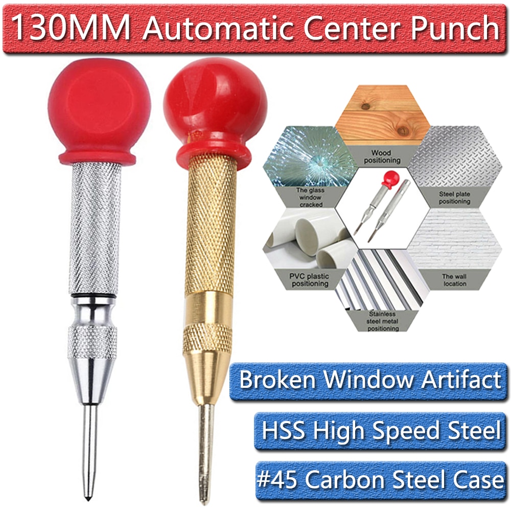 Automatic Center Pin Punch Spring Loaded Marking Starting Holes Tool Wood Press Dent Woodwork Tool Drill Bit outillage bois D30