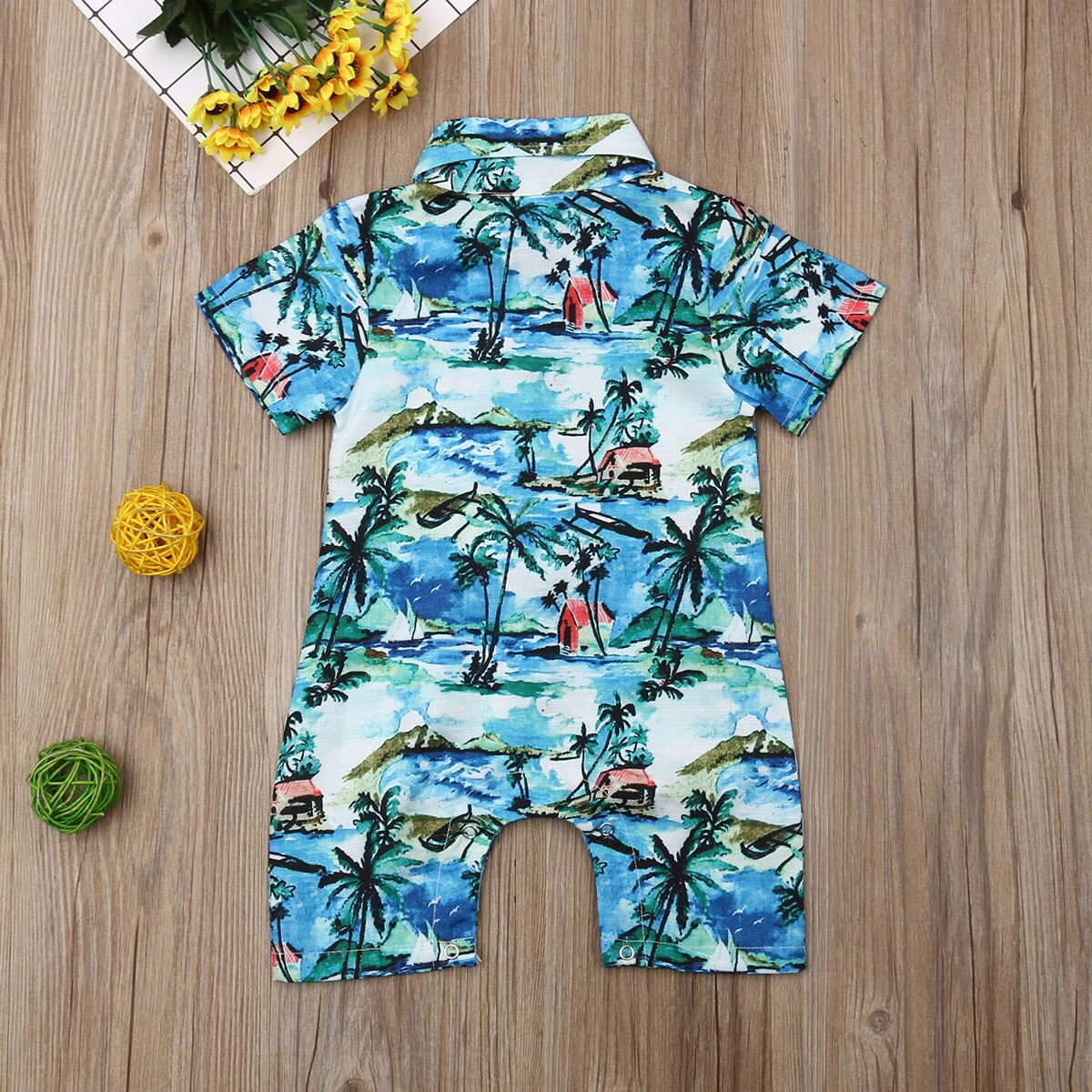 Baby Sommer Kleidung Kleinkind Baby-Karosserie Hawaii Gesamt Kurzarm Strampler Kleidung Playsuits Outfit Beachwear 0-24 M