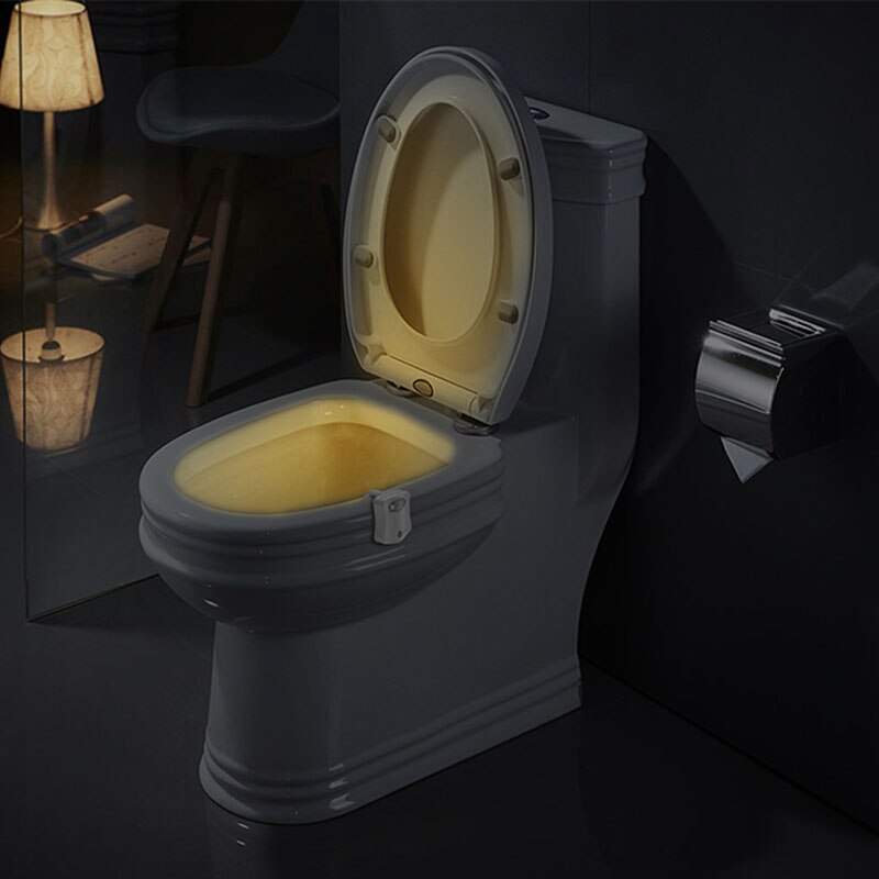 Toiletlys smart pir bevægelsessensor sæde nat 8 farver vandtæt baggrundsbelysning til toiletskål førte luminaria lampe wc toiletlys