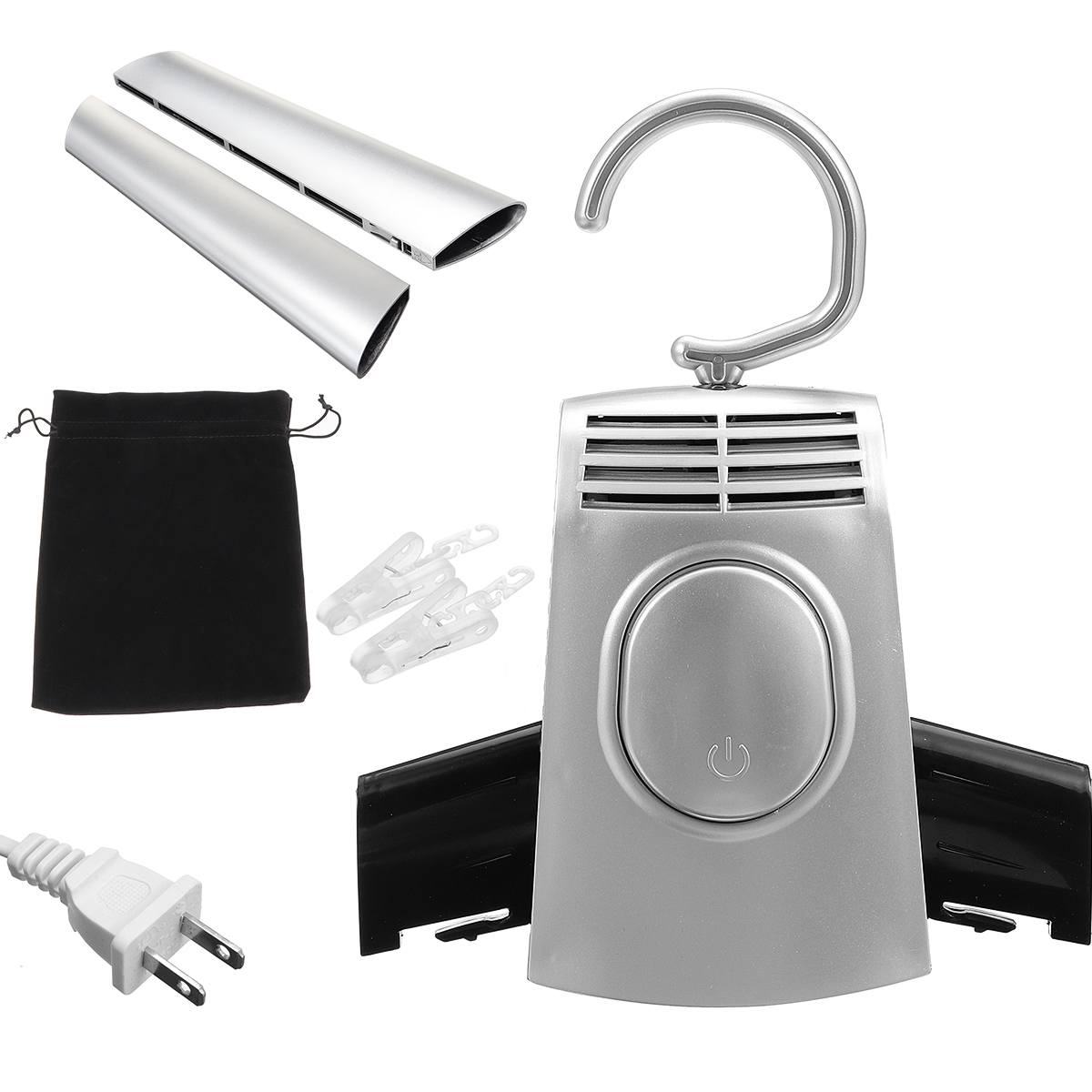 Portable Electric Clothes Dryer Shoes Clothe Rack hangers foldable Travel Available Clothing Shoes Heater Electric Dryer machine: Silver / AU