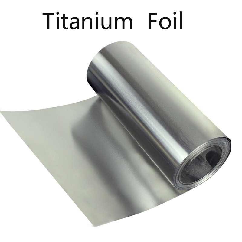 1pc 0.1mm thickness 100/200 MMTi Foil Thin Sheet Length 300 / 500 / 1000 mm Gr2 Titanium Foil Silver Thin
