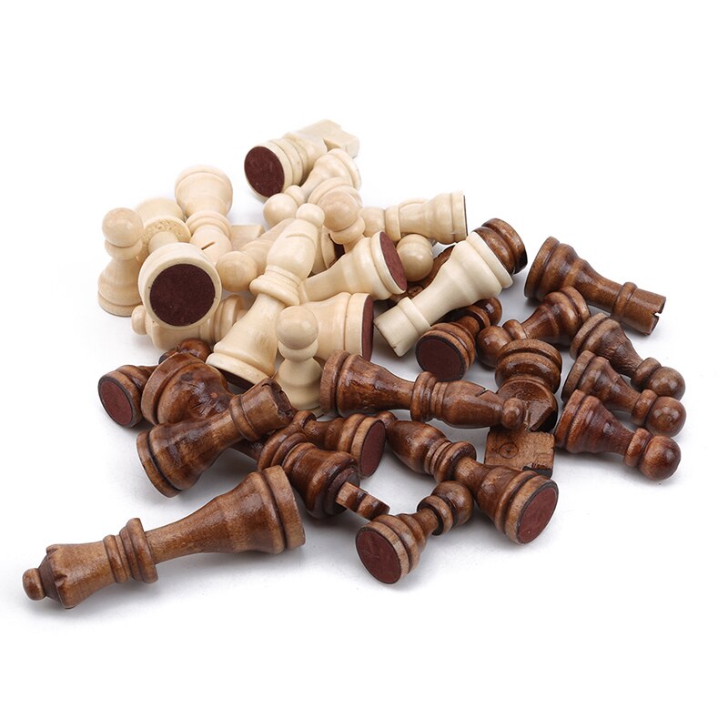 Wooden International Chess Game Set Wood Pieces Without Chessboard Interactive Toy Entertainment Chess Game: 4
