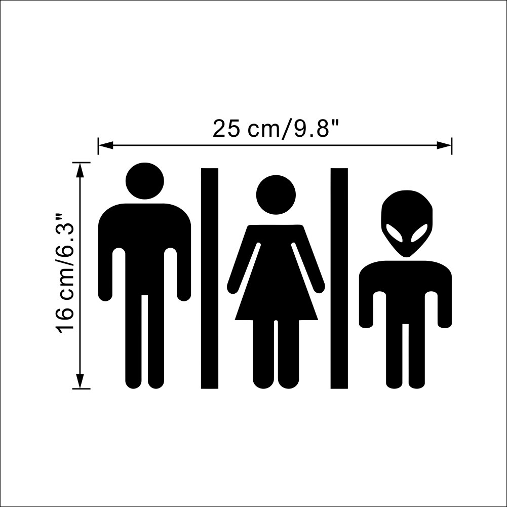 Funny Alien Toilet Sign DIY Door Sticker Decal 356 Bathroom Door Sign