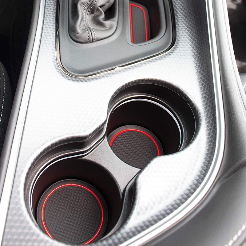 Fit kuppi, ovi, konsolivuoraustarvikkeet dodge challenger 11pc -sarjaan (tasainen musta)