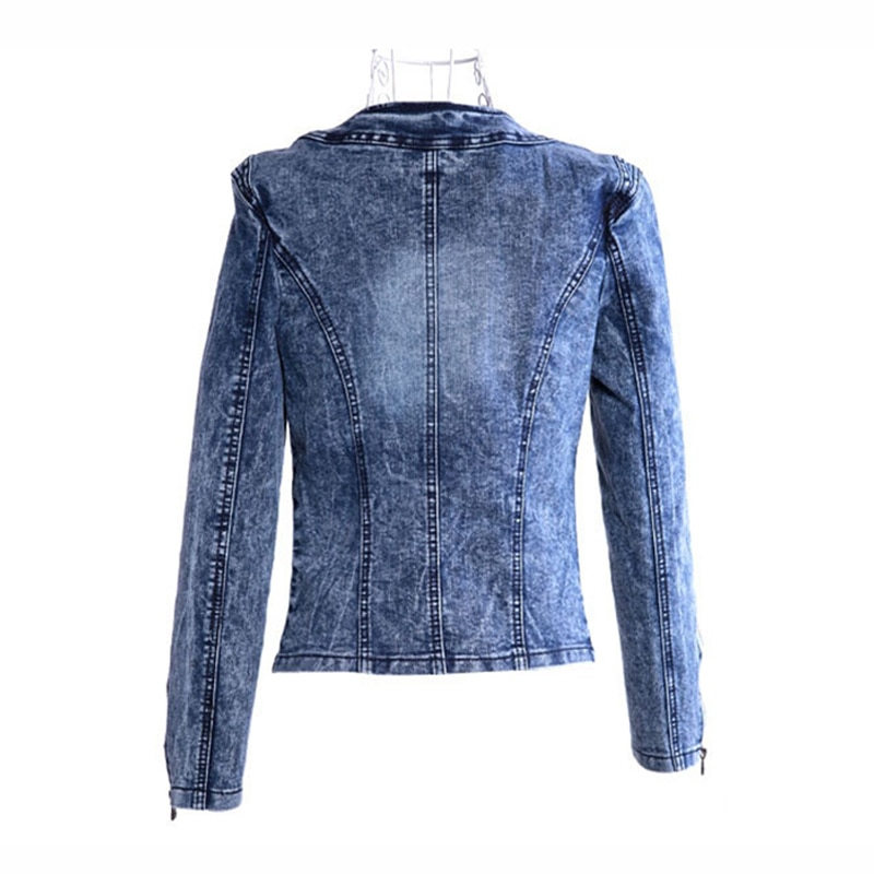 Denim Jackets for Women Diamonds Paillette Woman Coats Blaser Vintage Water-Wash Casual Lady Jeans Cardigan Jaqueta Feminina