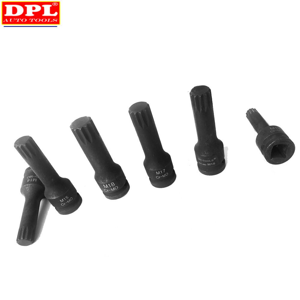 (1PC) 1/2" DR.Impact Spline Bit Socket Set M13 M14 M15 M16 M18 78mm length