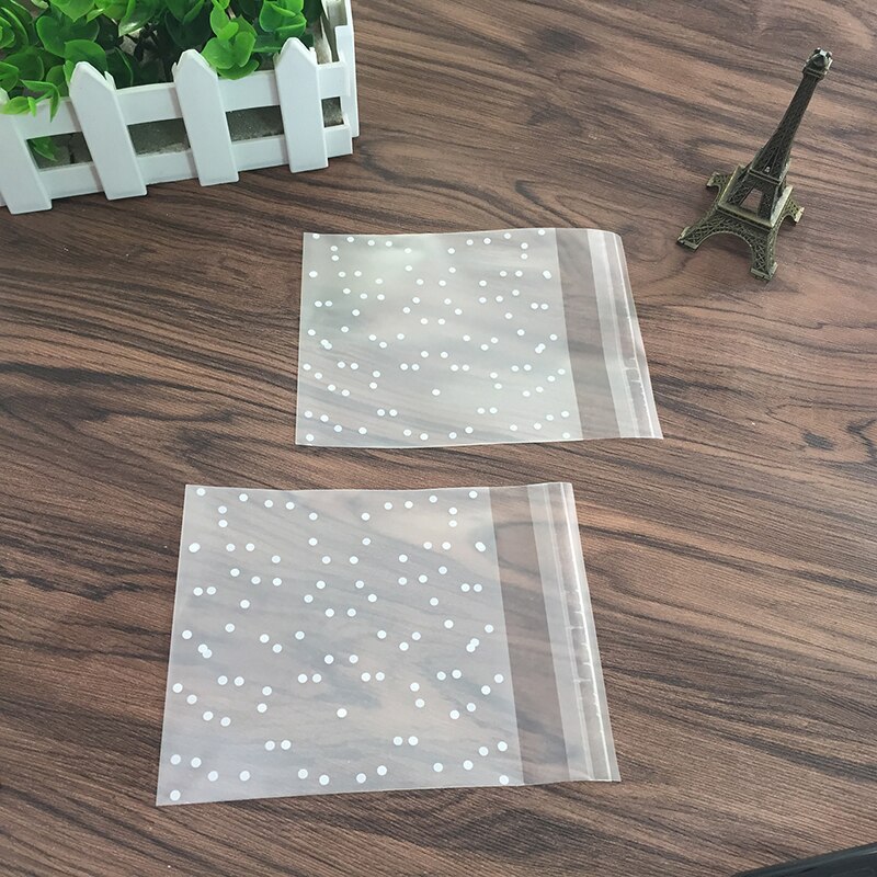 100 Stks/set Verpakking Bag Plastic Koekjes Verpakking Brood Bakken Levert Wit Dot Candy Cookies Pakket Party Wedding Decor