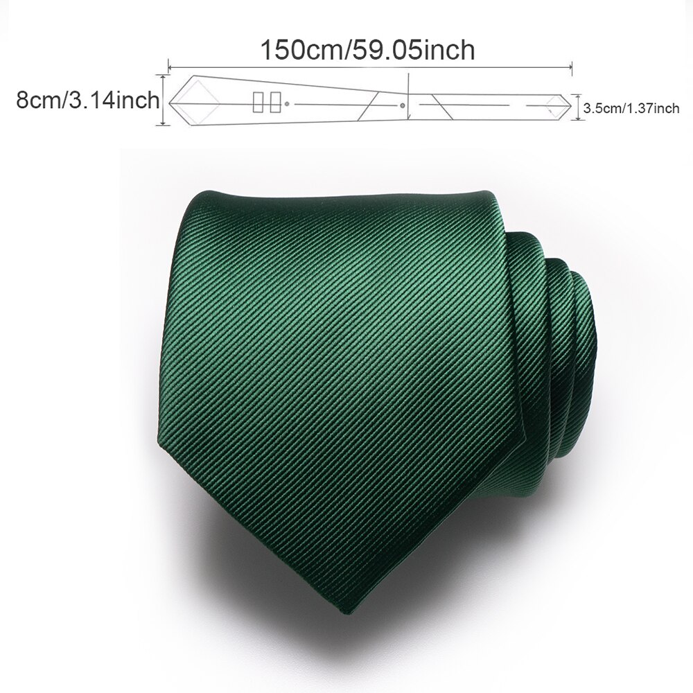 KAMBER, corbata para hombre de color sólido, corbata jacquard de seda de 8cm, corbatas verdes y rojas para hombre, accesorios formales de negocios para boda,