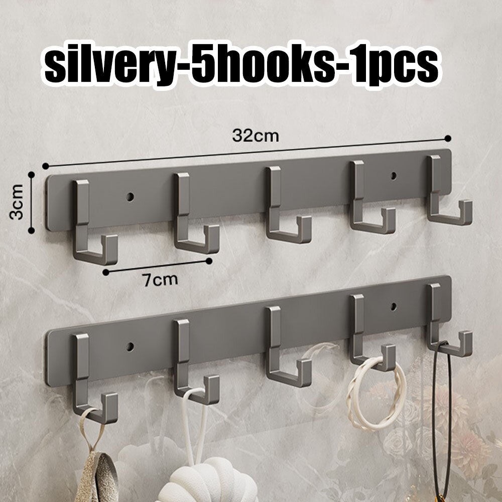 Perchas para cocina y baño, ganchos adhesivos portadores, toallas adhesivas fuertes, paredes de baño sin perforaciones montadas en la pared: Azul