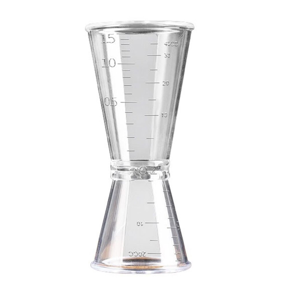 Dobro claro jigger onça copo plástico resina leite chá café mistura oz escala de medição copo barra casa aplica-se: L(20-40ml)