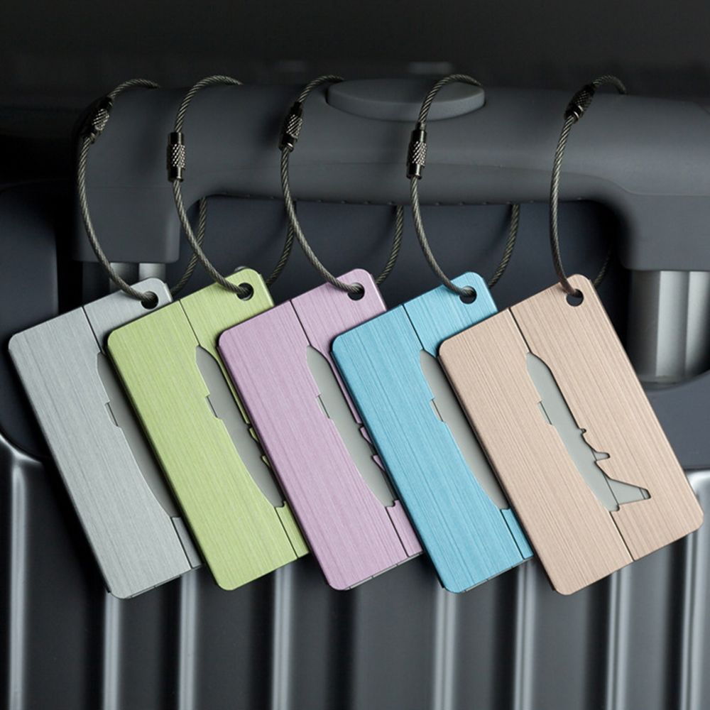 Draagbare Bagage Tags Aluminium Tag Koffer Id Naam Adres Houder Vliegtuig Bagage Boarding Label Kaart Reizen Accessoires