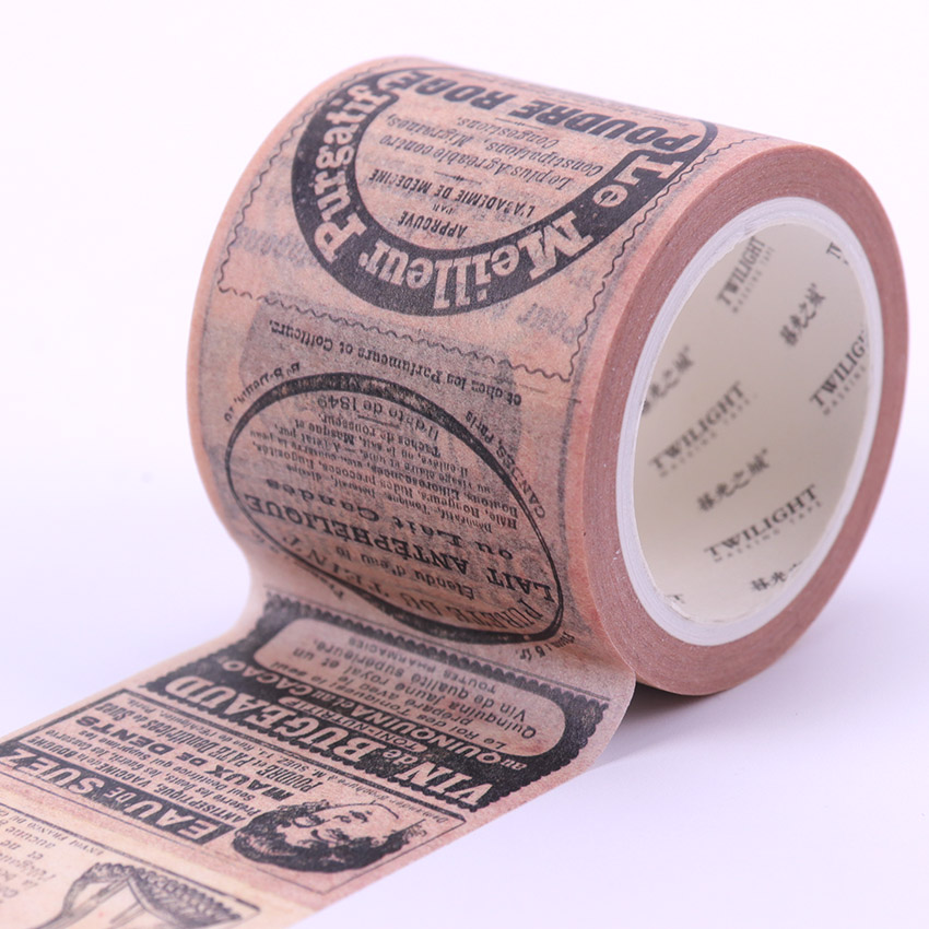 8M Retro English Letters Poster Sticker DIY Decorative Tape Adhesive Was Old Ticket Tape Label Sticker: newspaper