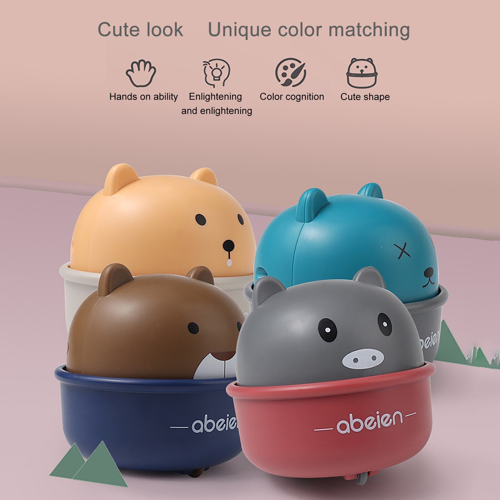 Mini Baby Speelgoed Auto Wind Up Cartoon Dier Speelgoed Druk En Gaan Voertuigen Voor 1-4 Jaar oude Kind Clockwork Fidget Speelgoed