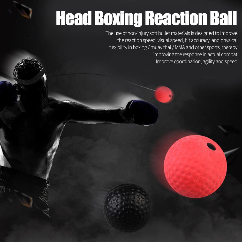 Med pannband boxning reaktion boll kamp boll stansboll magi gym body building tränare tillbehör slitstark resår