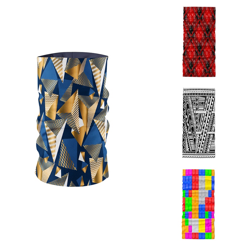 Layered Cross Pattern 3D Printed Head Scarf Neck Gaiter Summer Hijab Scarf Magic Sports Cycing Tube Mask