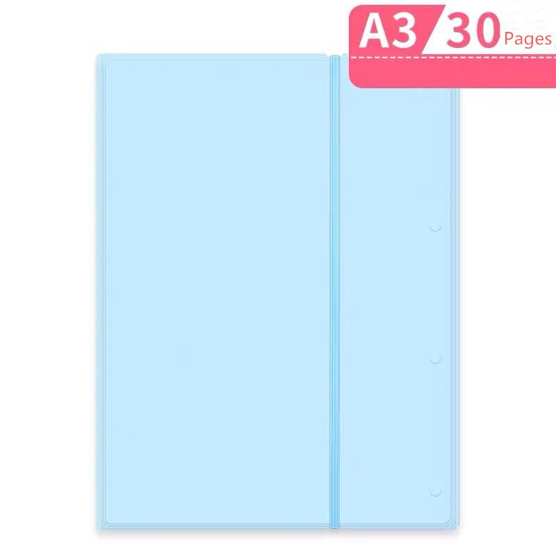 30 40 Page Waterproof A3 File Folder Document Organizer Storage Bag Desk Paper Clip Display Book Pamphlet Stationery: 30 pages2