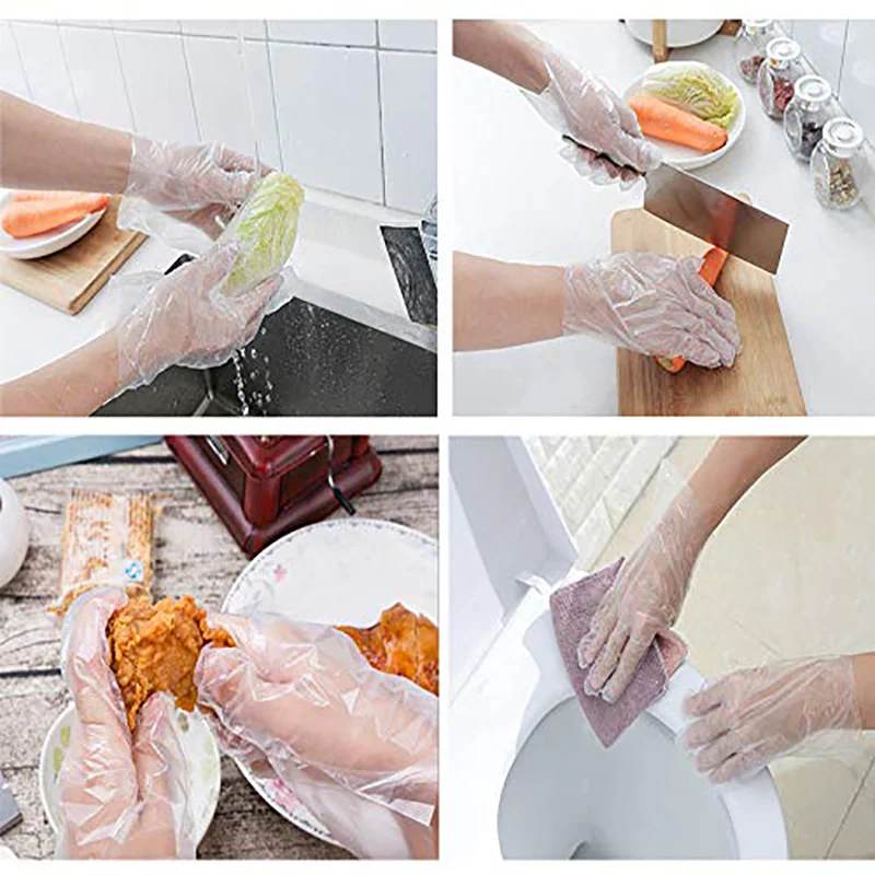 100st Clear Disposable Handschoenen - Voedselveilig PVC - Latex Vrij - Koken Schoonmaken BBQ Keuken