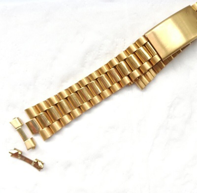 36Mm Rvs Horloge Case Transparante Bodem Geschikt Voor 8200 Beweging Heren Case Set Horloge Onderdelen Accessoires: Gold Strap