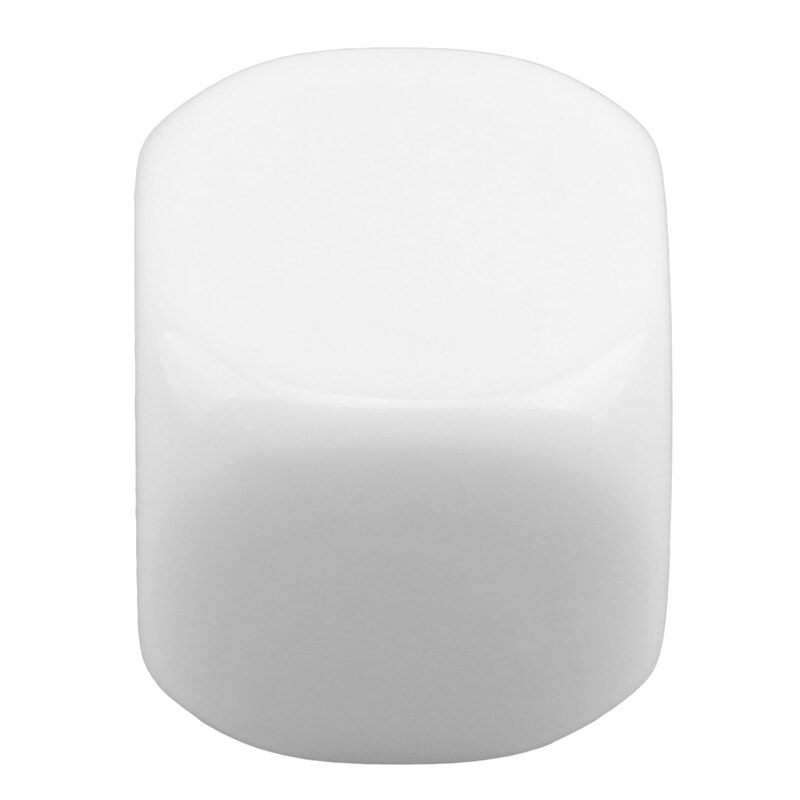 10 Stks/pak 15Mm Wit Glad Afgeronde Hoek Blanco Dobbelstenen Opaque Zes Zijdige D6 Dobbelstenen Voor Bordspellen Plezier En onderwijs Educatief Speelgoed