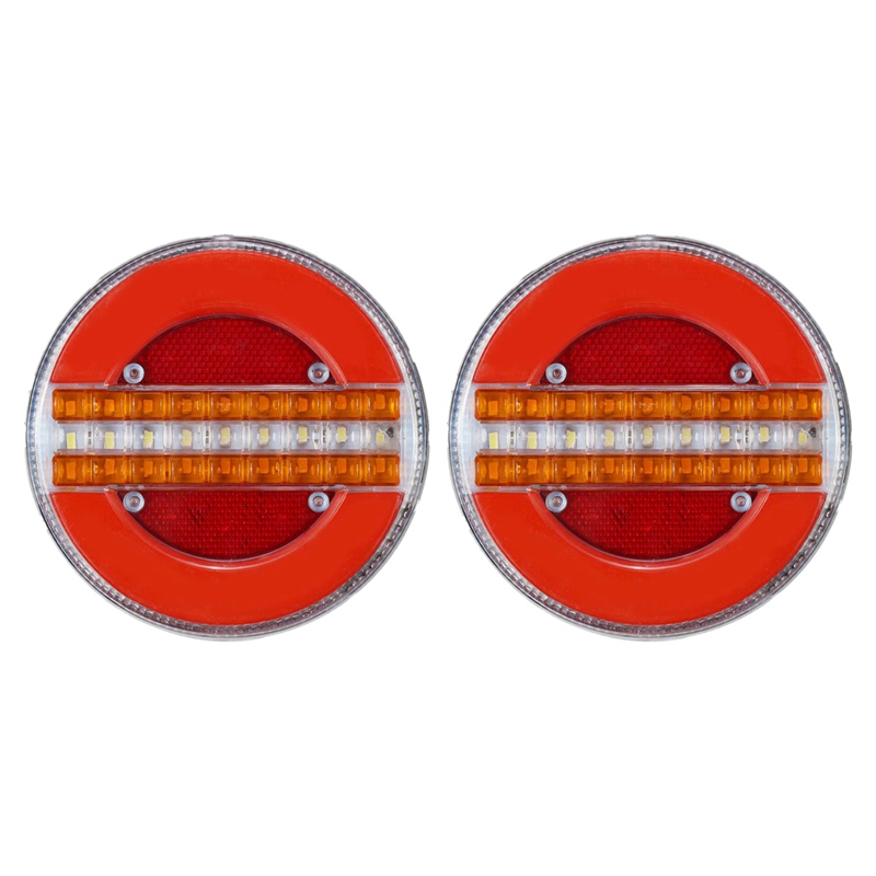 2 uds 4 pulgadas remolque dinámica Luz de cola LED de 24V de freno de camión luz LED redonda agua hamburguesa luz para barcos autobuses Coche