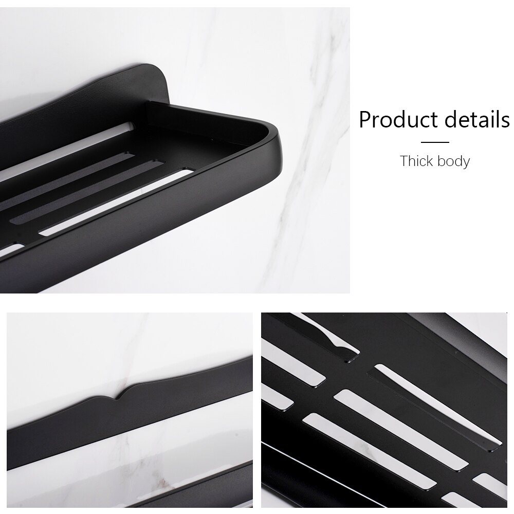 Aluminum Bathroom Shelf Bathroom Shelves Wall Mount Bathroom Shelf Bathroom Kitchen Storage Rack Easy to Install