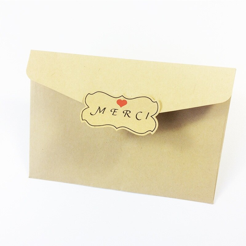 80 Stks/partij Big Size Diy Kraft Merci Seal Sticker Labels Diy Stickers Voor Wedding Party Scrapbooking Seals Labels