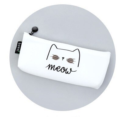 Estuche para lápices de silicona Kawaii, estuche para lápices con forma de gato bonito, estuche para lápices para niños, papelería coreana, suministros para oficina y escuela: design 1