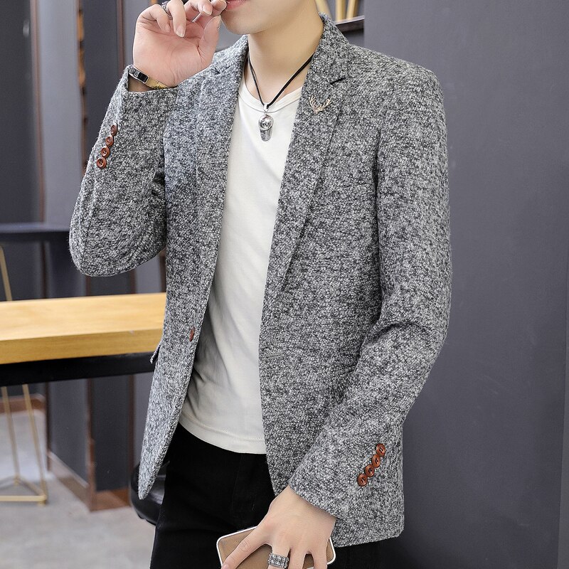 Blazer Men 2020 New Fashionable Casual Dot Printed Business Men Slim Mens Blazer