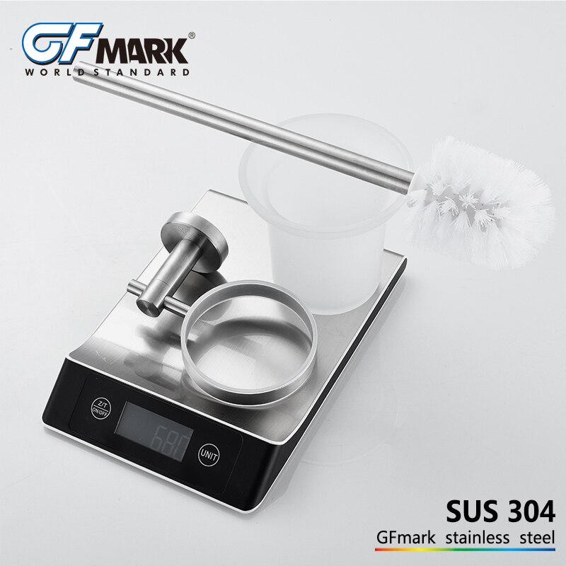 GFmark Wc Borstel Houders Met Frosted Glas SUS304 Rvs Escobilla Wc Borstel Houder Badkamer Accessoires