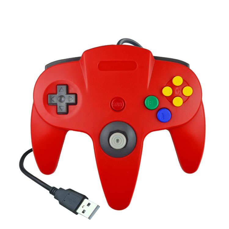 USB Wired Gamepad for Nintendo 64 Host N64 Controller Joystick for For Classic Nintendo 64 Console Games for Mac Computer PC: Red